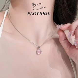 PLOYBRIL สร้อยคอ หินใส นำ โชค ประดับเงิน ไม่ลอกไม่ดำ X053