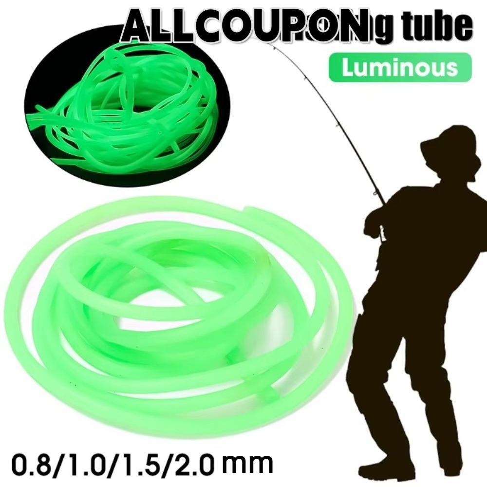 LAKAMLA สายยางส่องสว่าง, Hook Line Glow ซิลิโคนตกปลา Night Luminous Tube, 0.8/1/1.5/2mm ท่อ Rig แขนต