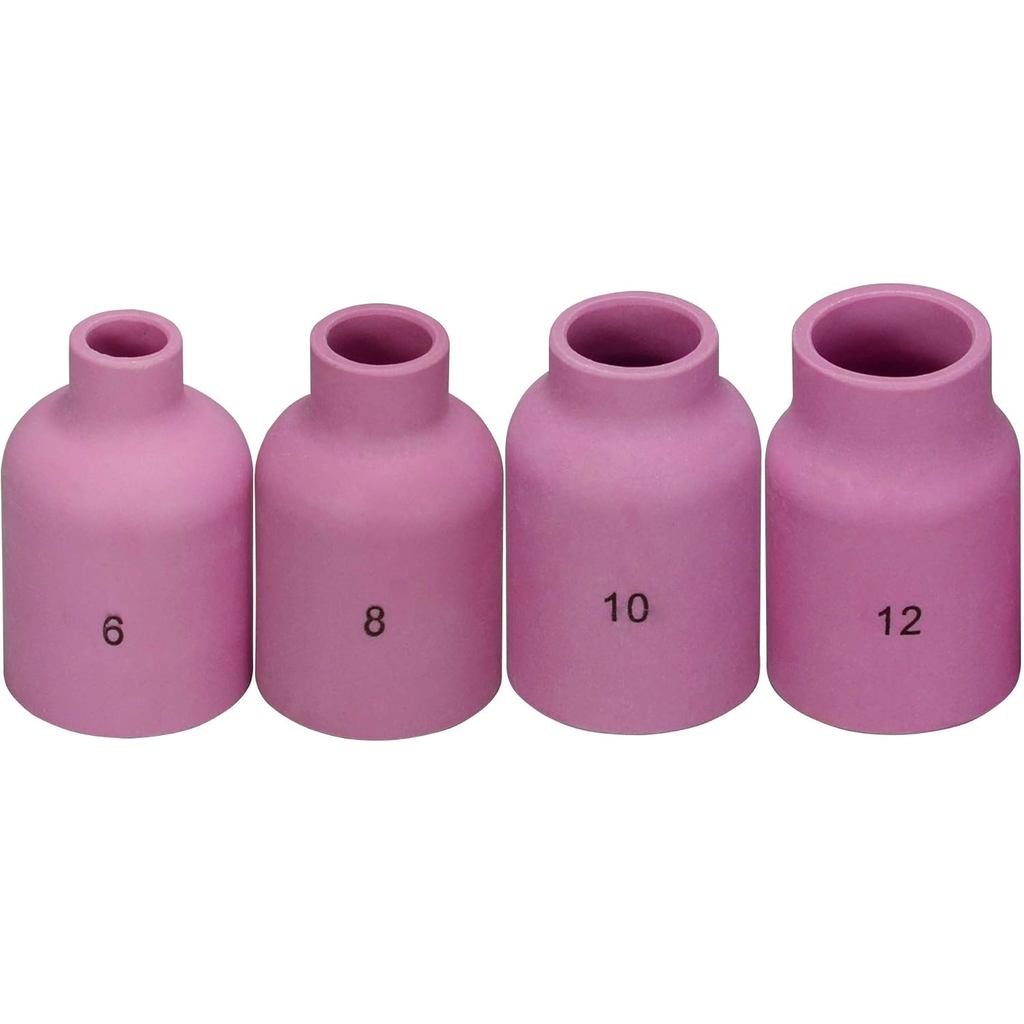 RIVERWELD TIG แก๊สเลนส์ Alumina หัวฉีดถ้วยเซรามิค Jumbo ขนาดใหญ่ เส้นผ่านศูนย์กลาง 57N75 6# 3/8", 57