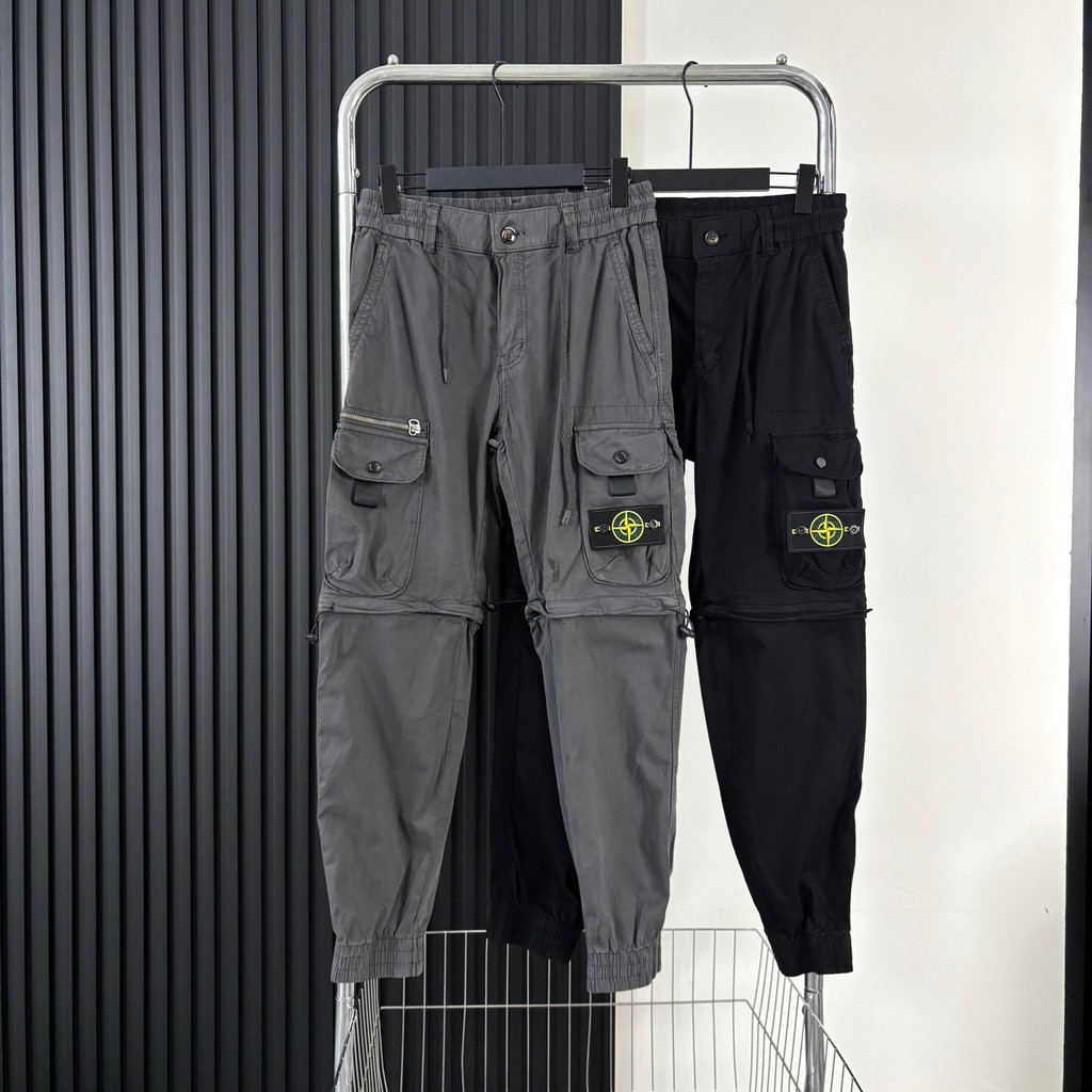 กางเกงคาร์โก้แทคติคอลสำหรับผู้ชายรุ่น 2026 ST0NE lSL@ND ทรงหลวม มีหลายกระเป๋า เหมาะสำหรับใส่ทำงานกลา