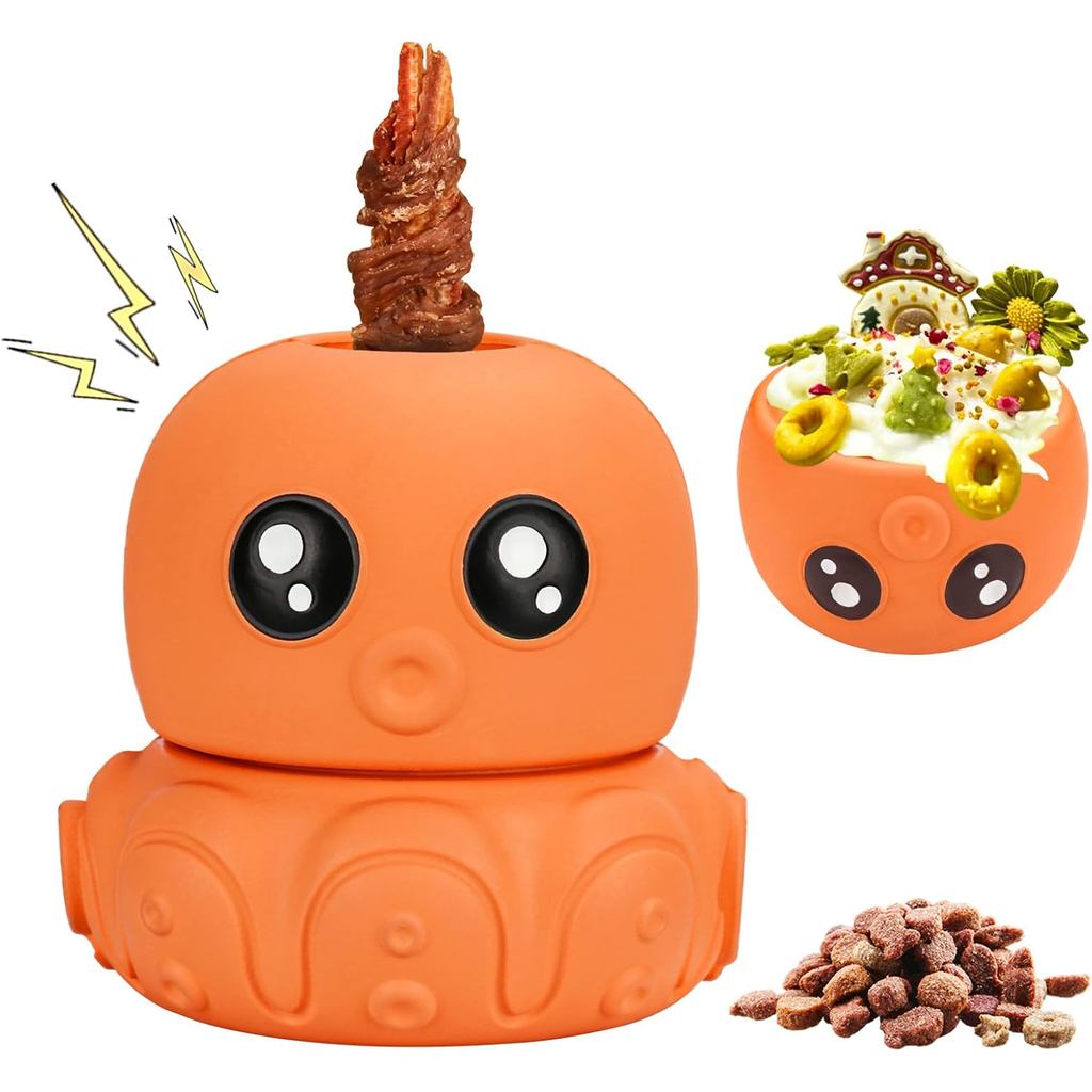 ของเล่นสุนัขแบบโต้ตอบ Bully Stick Holder,Treat-Disping & Squeaky Dog Chew ของเล่นให้ Them Busy มัลติ