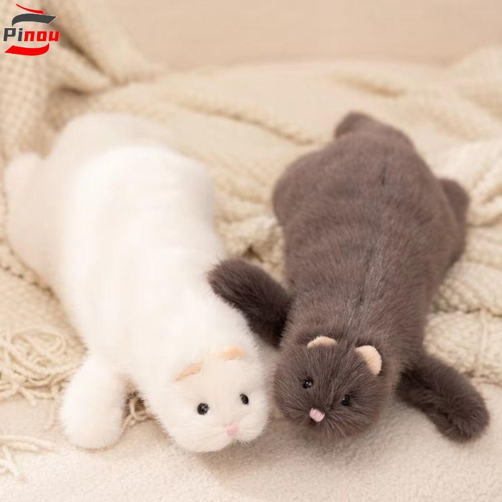 PINOU Plush Ferret ตุ๊กตาของเล่น,นุ่ม Huggable ตุ๊กตา Ferret ตุ๊กตาของเล่น,สัตว์ Plushies 47 ซม.ลักษ