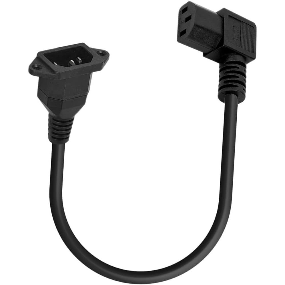 C14 ถึง C13 แผง Mount สายไฟ, 90 องศาขวา IEC 320 C13 หญิง C14 ชาย PDU แหล่งจ่ายไฟสายไฟ, สําหรับคอมพิว