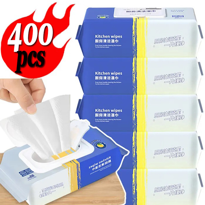 80/240/400ชิ้นผ้าเช็ดทําความสะอาดพิเศษแบบใช้แล้วทิ้ง/ขนาดใหญ่พิเศษครัวคราบน้ํามันเช็ดกระดาษทิชชู่