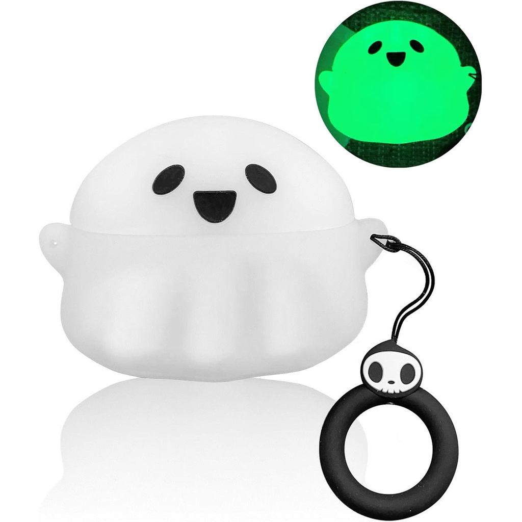 เข้ากันได้กับ AirPods Pro & Pro 2nd Generation Case Cover, Luminous Cute Ghost Cases Designed for Ai