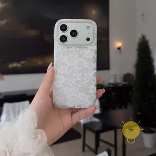 For เคสไอโฟน TPU Lace Headset เคส Phone Case For iPhone 17 Pro Max 16 15 14 13 Cover Aesthetic Korean Cute