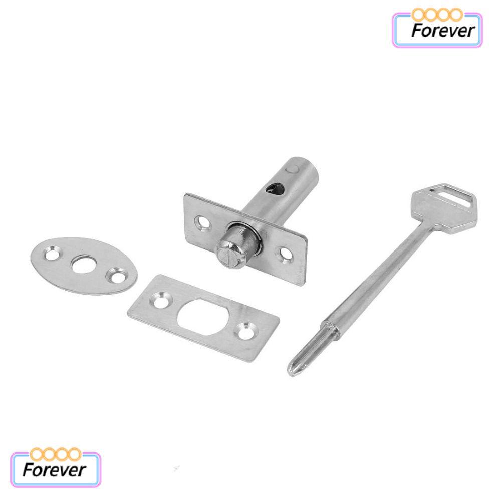 มือจับประตู FOREVER, ล็อคมอร์ทิสสีเงิน 44x48x22 มม., ประตูไฟกุญแจ Tubewell สแตนเลสสากล