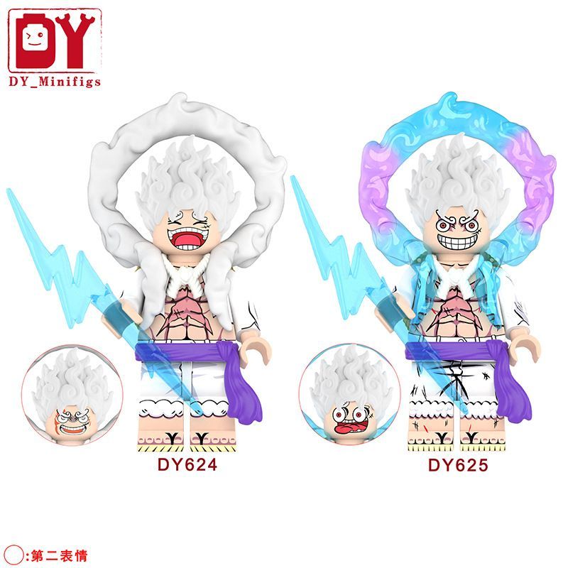 บล็อกตัวต่อ One Piece ห้าความเร็ว Nika Luffy Sauron การศึกษาประกอบอาคารบล็อก Minifigures ของเล่นเด็ก