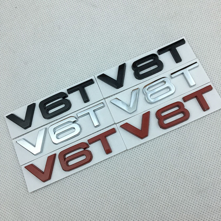 เหมาะสําหรับ Audi V6T V8T โลหะโลโก้รถ A4LA6LS7Q5Q3 Discharge ส่วนบุคคลดัดแปลง Fender สติกเกอร์รถ