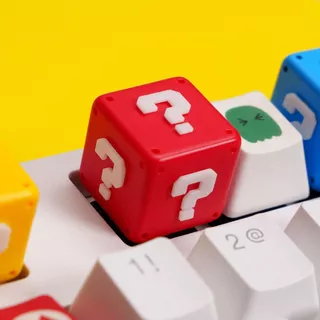 3D Mario เห็ดคําถาม Mark Props กล่องที่กําหนดเองคีย์บอร์ด Keycap