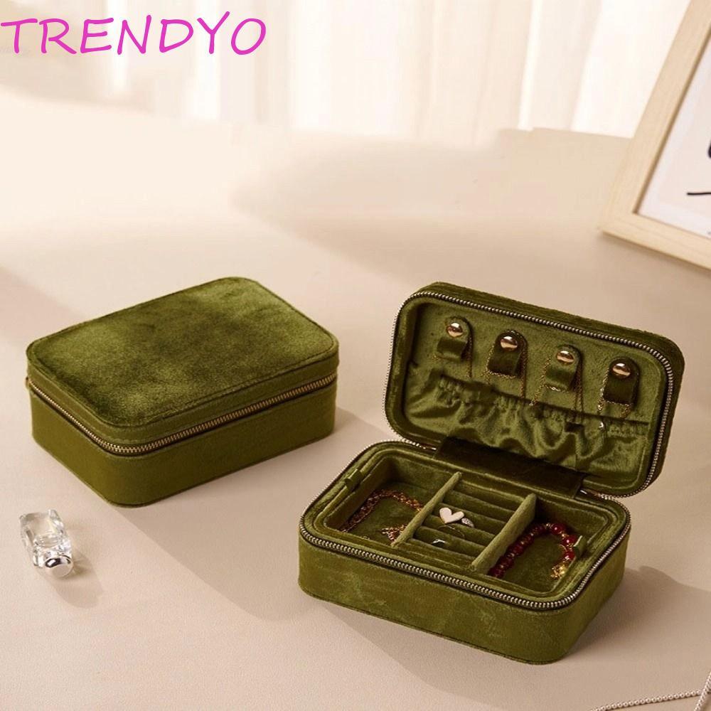 TRENDYO ถุงบรรจุเครื่องประดับ,แหวนที่ถอดออกได้สร้อยคอกํามะหยี่ผู้ถือเครื่องประดับ,แฟชั่นความจุขนาดใหญ่สร้อยข้อมือต่างหูออแกไนเซอร์กล่องเก็บเครื่องประดับเดินทา