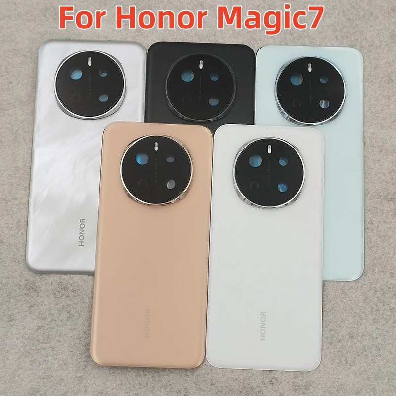 ฝาครอบกระจกด้านหลังสําหรับ Honor Magic 7/7Pro 5G ด้านหลังเปลี่ยนแบตเตอรี่, ฝาครอบด้านหลัง Magic 7 Pro พร้อมเลนส์กล้องและกาว
