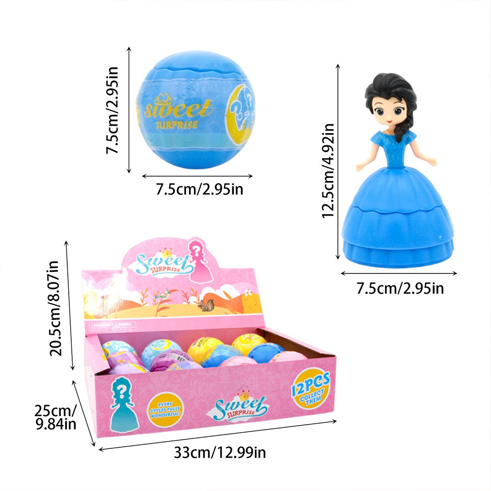 12Pcs Princess Ball Surprise Egg Toy Easter Egg Hunts
