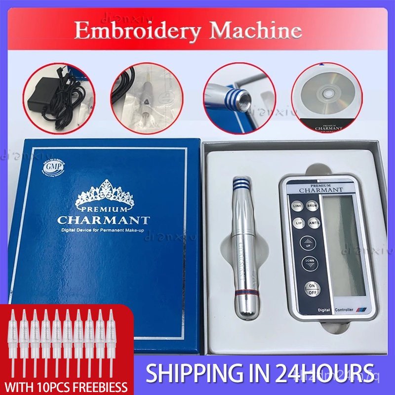 Charmant Tattoo Machine Complete Set for Micor Ombre Eyebrows Lip Digital Panel Pen Type Machine Set