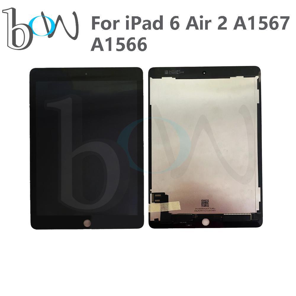 สําหรับ iPad 6 Air 2 A1567 A1566 จอแสดงผล LCD Touch Screen Digitizer แผง Full Assembly สําหรับ iPad 