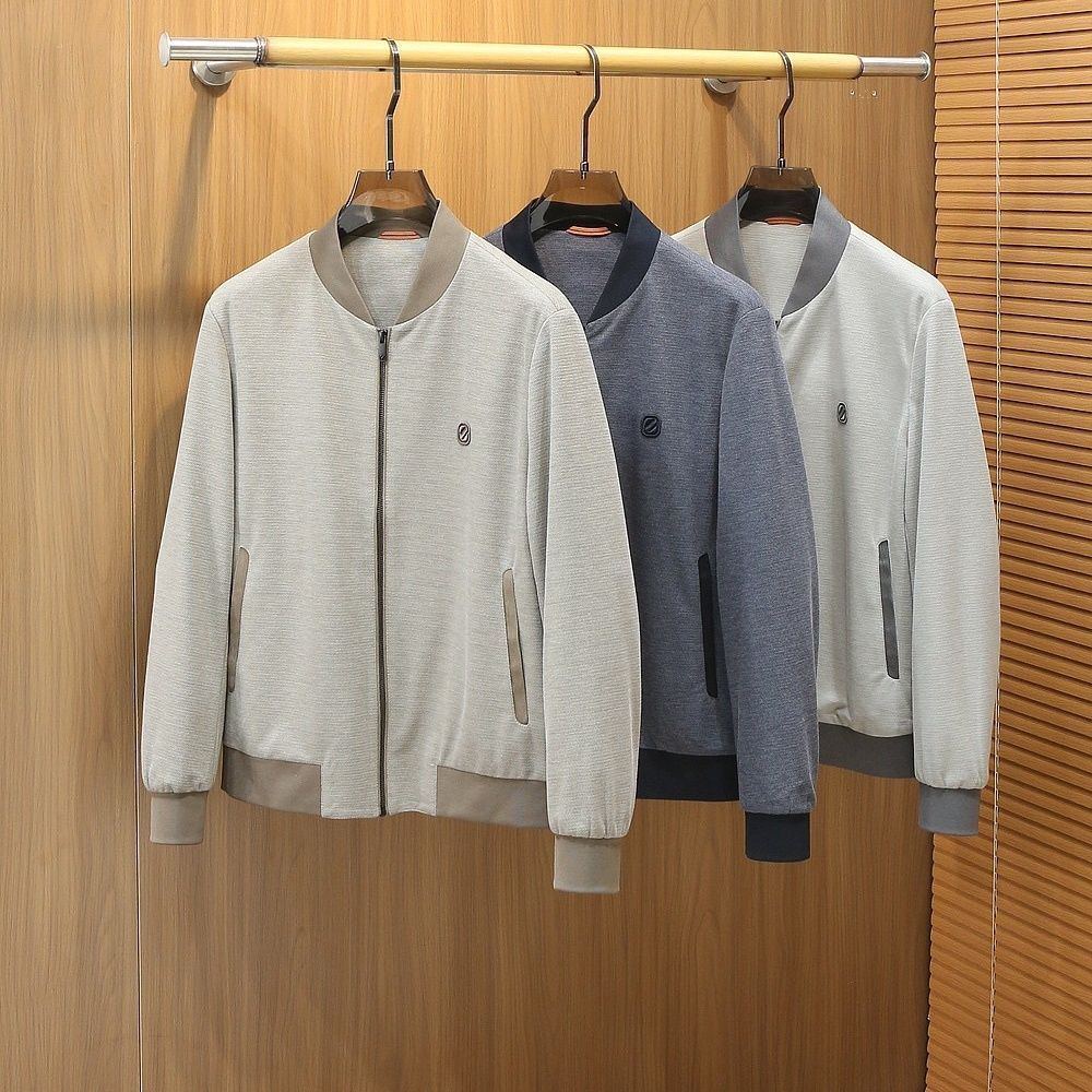 HDVA Zegna 2025Dad's new men's jacket for autumn and spring, spring and autumn stand-up collar jacke