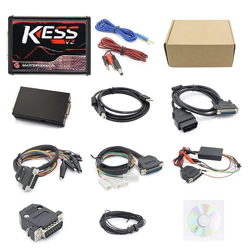 สีแดง KESS V2 ออนไลน์ไม่จํากัด EU Kess V5.017 2.80 ชิป ECU Tuning Kit K แท็ก V7.020 OBD2 รถ Programm
