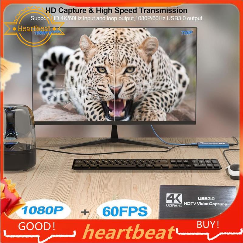 Live -เข้ากันได้กับ 1080P HD Grabber 4K USB 3.0 สําหรับการ์ด Capturing เกม OBS