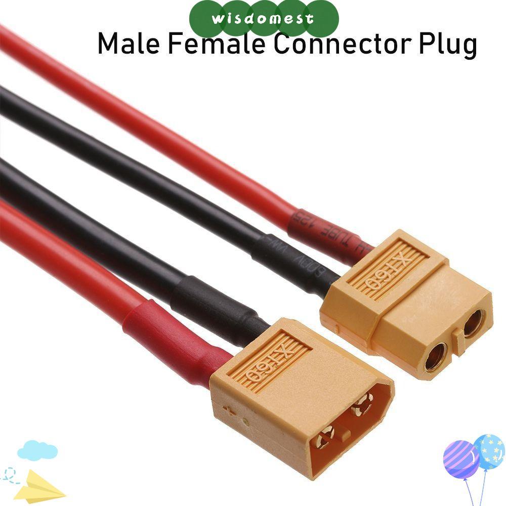 WISDOMEST 100 มม.XT90 Connector, 2 รูปแบบหญิง / ชาย XT90 Connector, คุณภาพสูง 10AWG สายไฟชิ้นส่วนเคร