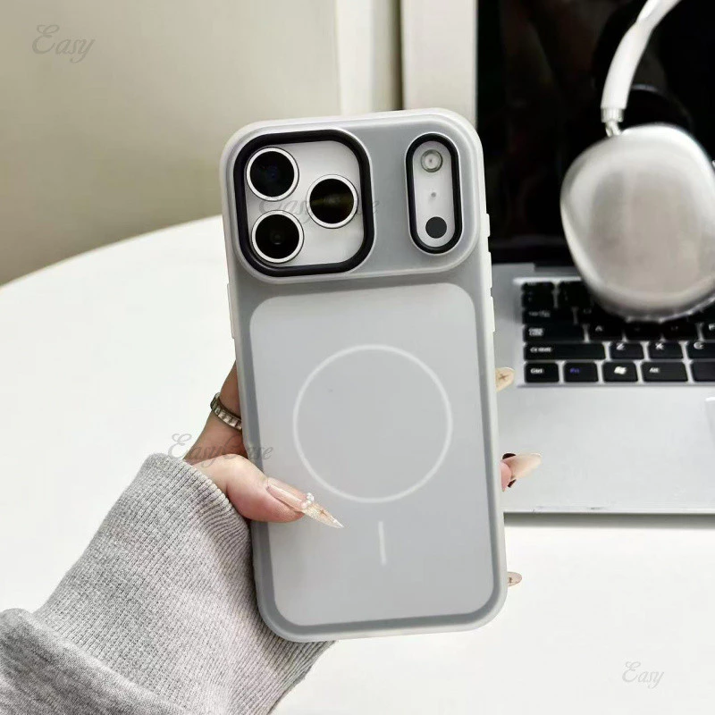 วุ้นแม่เหล็กสีคู่ 2-ใน-1 เคสแข็งสําหรับ ไอโฟน 17 16 15 14 13 มือโปร สูงสุด กันลื่นและป้องกันการตกกระแทกฝาหลัง thumbnail 8
