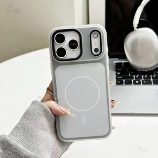 วุ้นแม่เหล็กสีคู่ 2-ใน-1 เคสแข็งสําหรับ ไอโฟน 17 16 15 14 13 มือโปร สูงสุด กันลื่นและป้องกันการตกกระแทกฝาหลัง