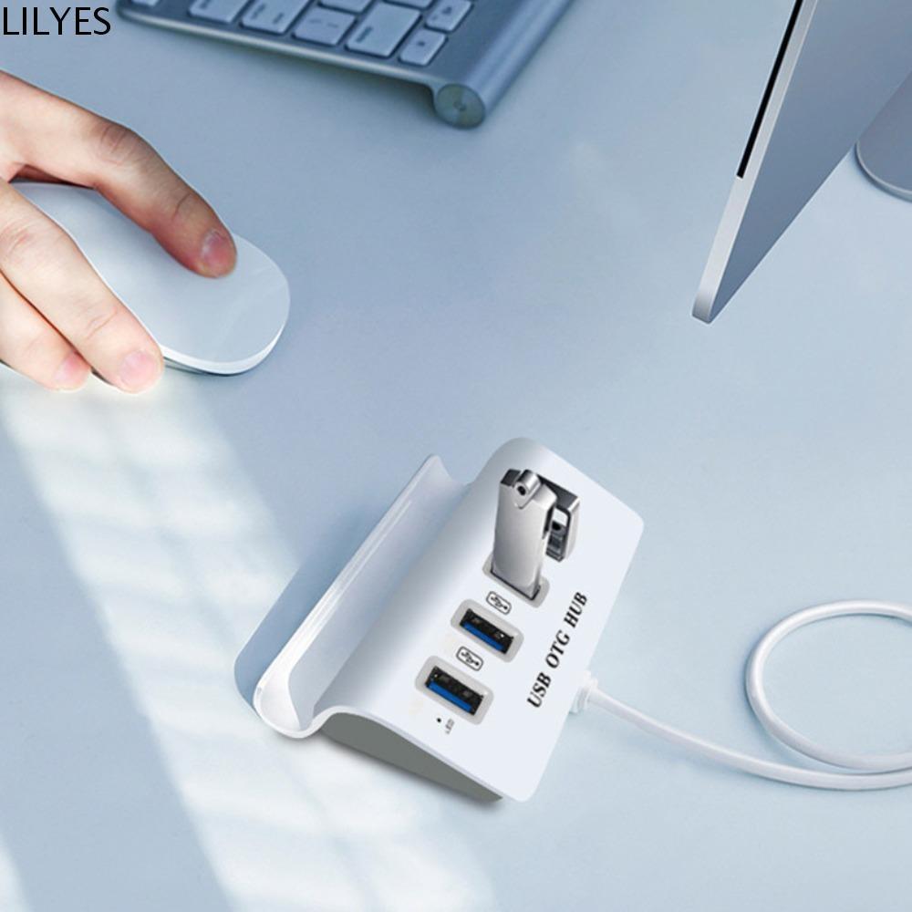 LILYES USB OTG HUB, OTG Hub Docking Station 4 in 1 Dock Holder Hub, Phone Holder USB2.0 Multiport 4 