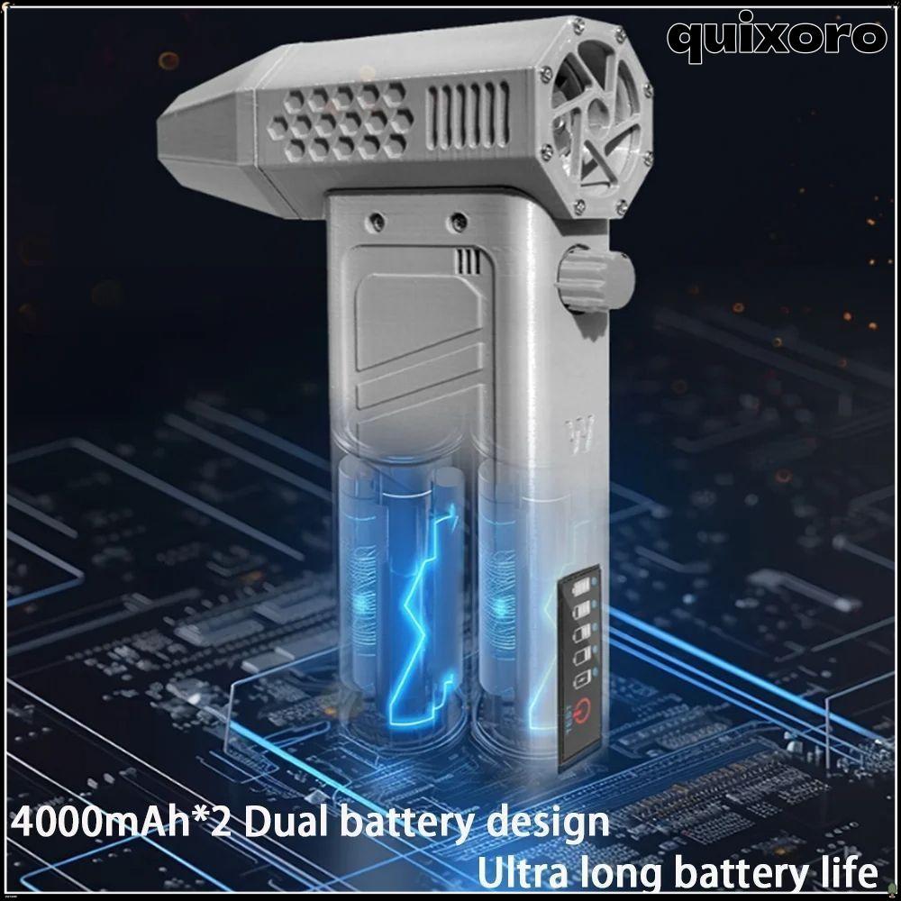 QUIXORO ไม้ปัดฝุ่นลมไฟฟ้า จอแสดงผลพลังงาน 140000RPM พัดลมเทอร์โบเจ็ท,เครื่องทําความสะอาดโบลเวอร์แบบช