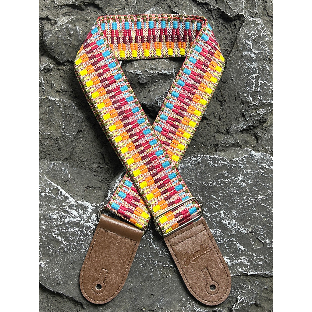 Jamlos Brand Guitar Strap RainbowทอAll-Match Lijiang Style Folk Classic Acoustic Guitar กีตาร์ไฟฟ้า