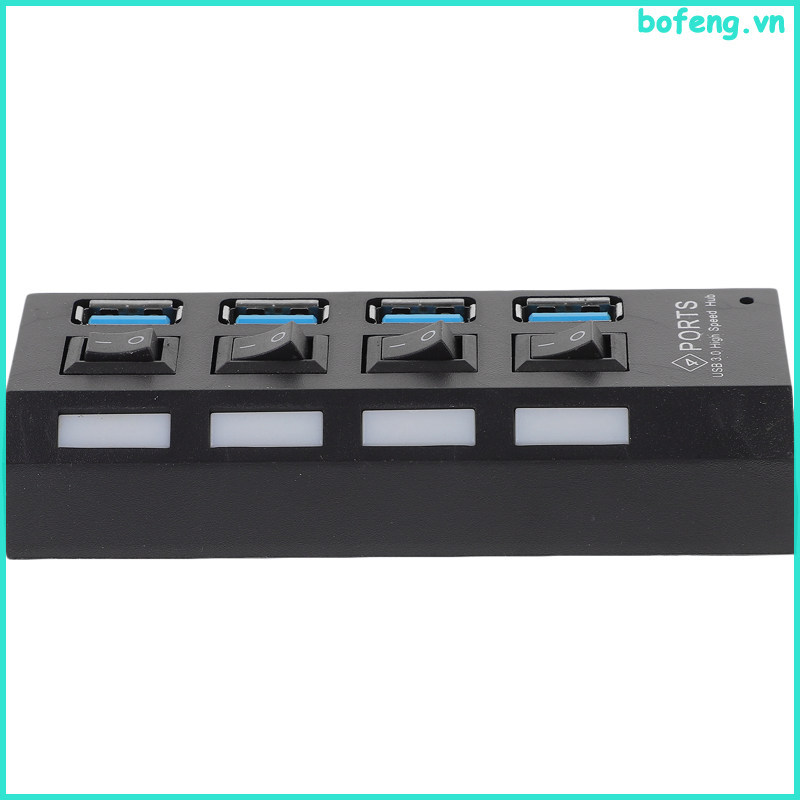 1 PC USB3.0 อิสระ HUB สูงหนึ่งพ่วงสี่ HUB USB3.0 ขยาย HUB 4 พอร์ต Line Divider (สีดํา) US ปลั๊ก bofe