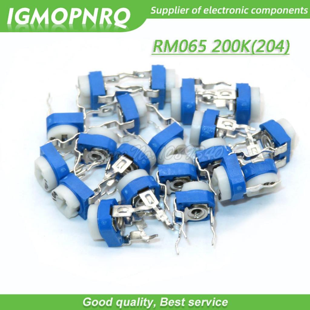 20PCS Trimmer Potentiometer RM065 RM-065 200K โอห์ม 204 DIP Trimmer Resistors Variable adjustable Re