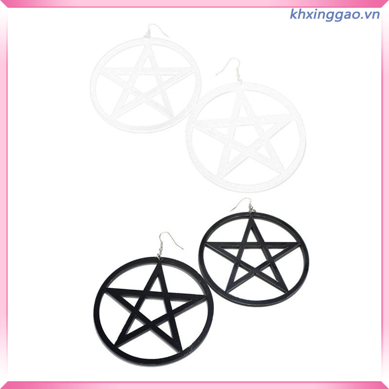 ต่างหูอินเทรนด์ Earing Circle Star Dangle Hook