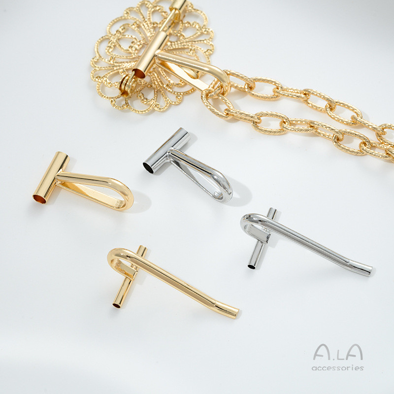💖ALA เครื่องประดับ DIY💖เข็มกลัดแฮนด์เมดพร้อมอุปกรณ์เสริมสร้อยคอยกทรงและตะขอผม