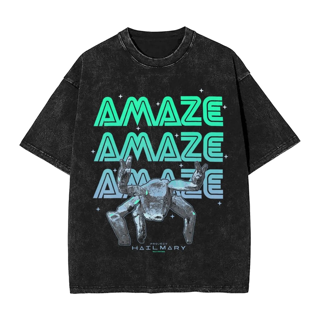 เสื้อยืด Project Hil Mary ผ้าฝ้าย 100%, หนักและซักแล้ว, แขนสั้น เหมาะสำหรับผู้ชาย