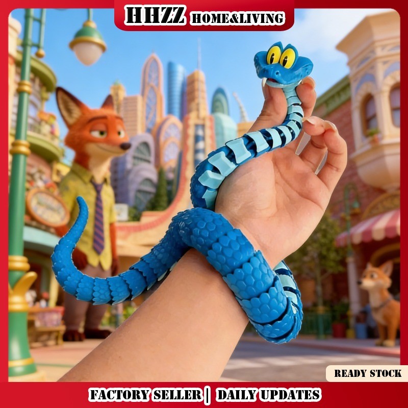 30 ซม.3D พิมพ์ Zootopia Gary DeSnake Action Figure ข้อต่อที่สามารถเคลื่อนย้ายการ์ตูนสัตว์สะสมเดสก์ท็อปตกแต่ง