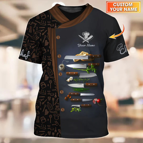 2025 ออกแบบใหม่ Chef 3D พิมพ์ T เสื้อส่วนบุคคล Customzed รูปที่ 8