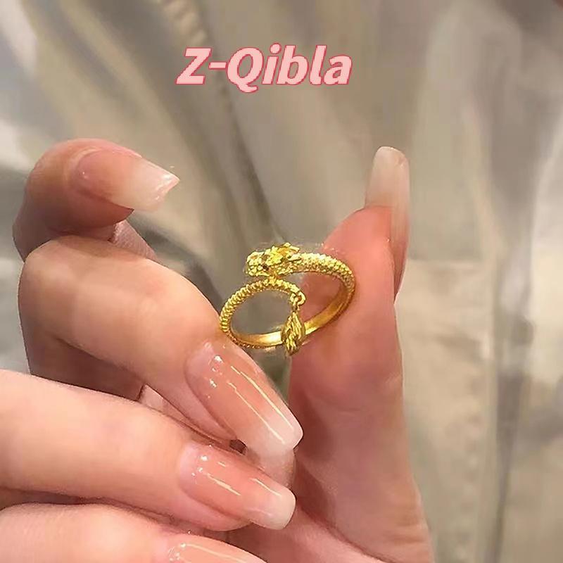 [Z-Qibla-t] กันน้ํา Cool ชุบทองมังกรปรับได้ สำหรับทุกวัย สร้อยคอแฟชั่นสำหรับผู้ชายและผู้หญิง