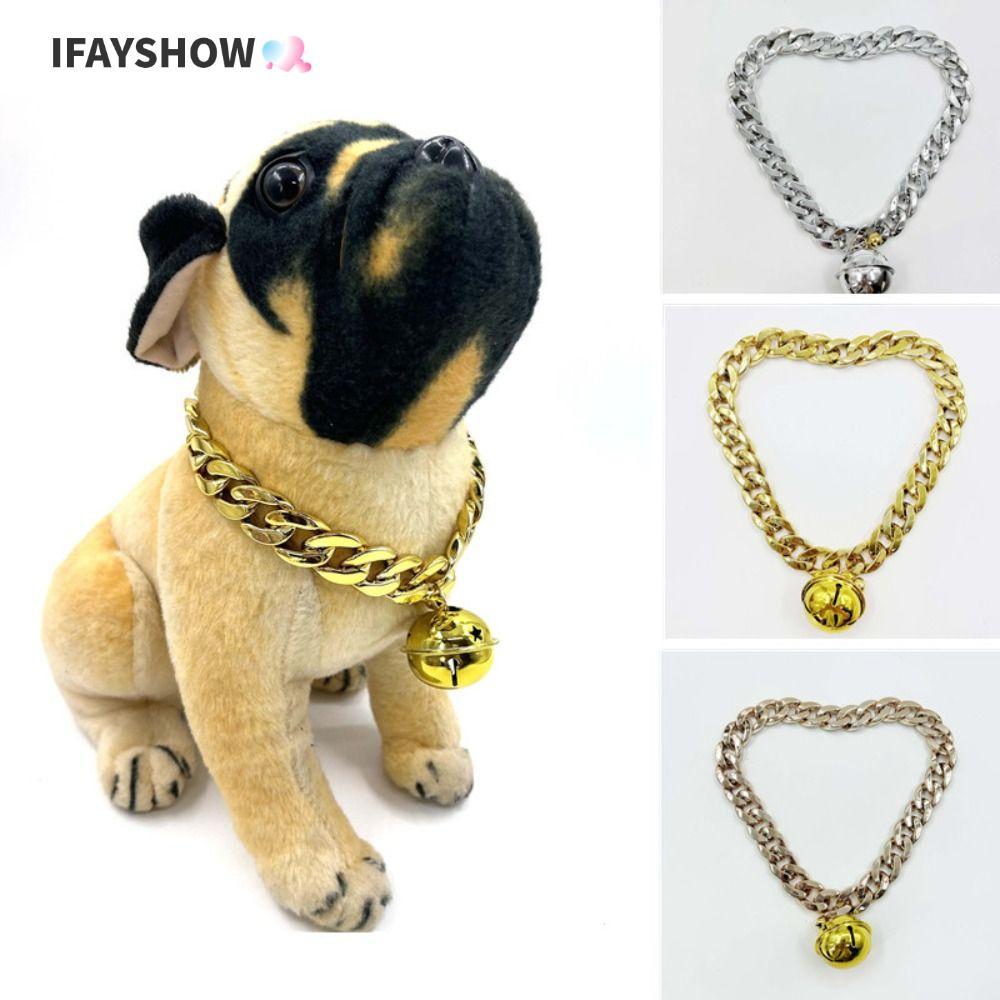 IFAYSHOW ปลอกคอสุนัข, พลาสติกทองเงิน Rose Gold สร้อยคอสัตว์เลี้ยง, แฟชั่น 25 ซม. 30 ซม. 40 ซม. โซ่สุนัขสุนัขแมวอุปกรณ์เสริม