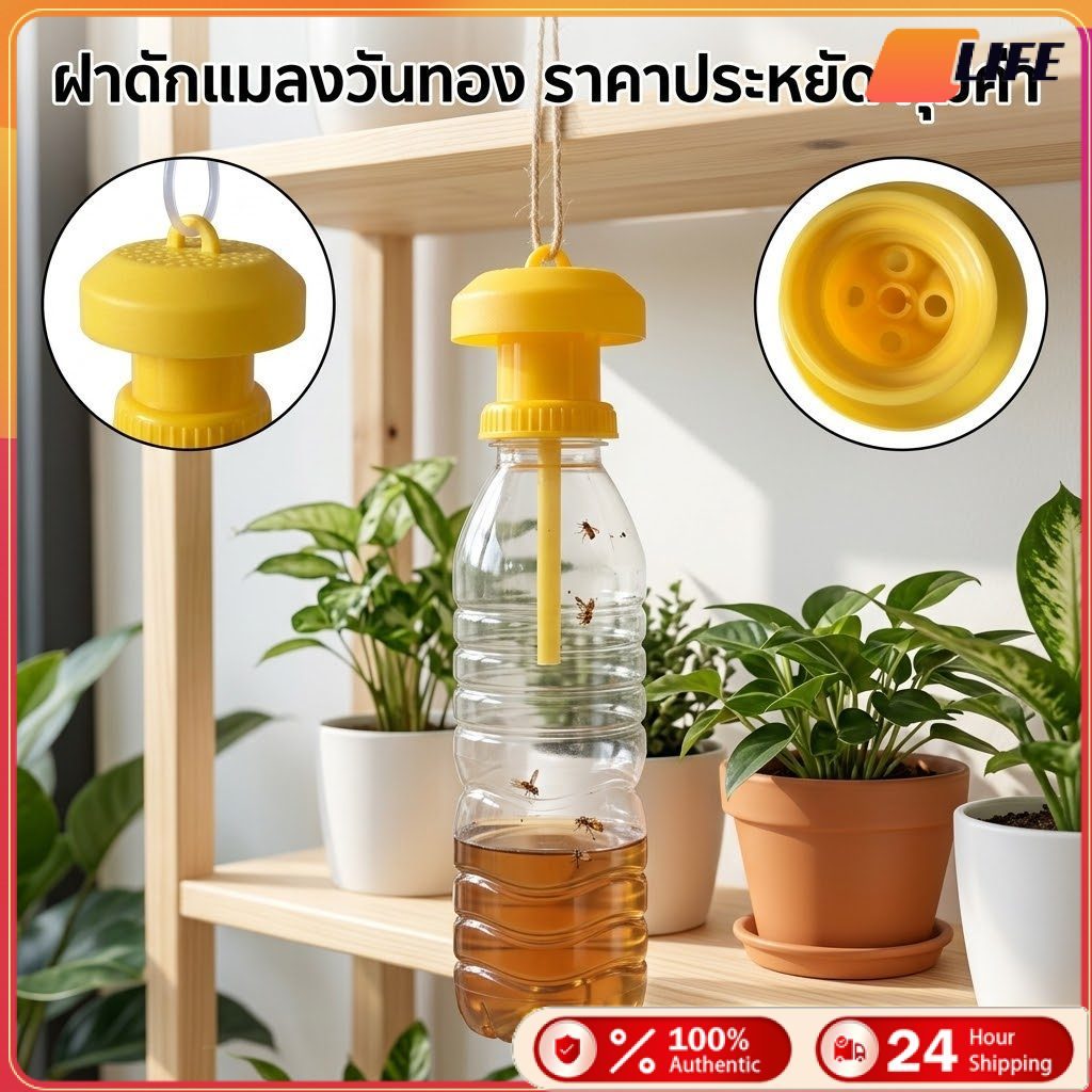 เก็บเงินปลายทาง！อุปกรณ์ดักแมลงวัน เครื่องดักจับแมลงวัน พลาสติก ล่อแมลงวัน เปลี่ยนง่าย