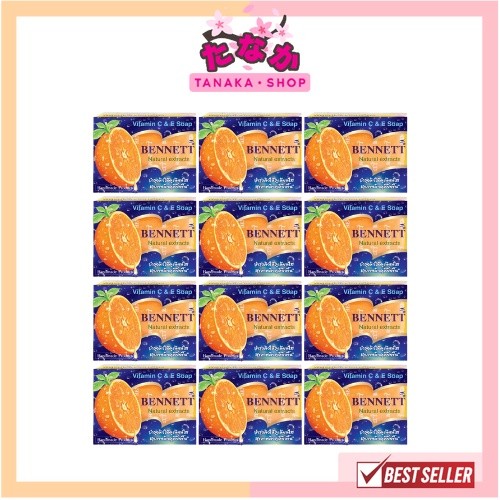 (1แพ็ค12ก้อนส้ม) Bennett Vitamin C & E Soap : เบนเนท สบู่ วิตามิน อี สูตร เพิ่ม วิตามิน ซี
