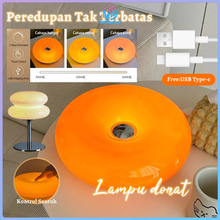 [COD]  Lampu Sentuh Donut Estetik USB/Lampu Tidur Minimalis Modern/Lampu Tidur Bundar/3 Warna Lampu Dan Adjustable Terang Redup Lampu Atmosfer Kamar Tidur/Dekorasi Kamar Tidur Dan Rekomendasi Hadiah/Lampu Hias Ramadan