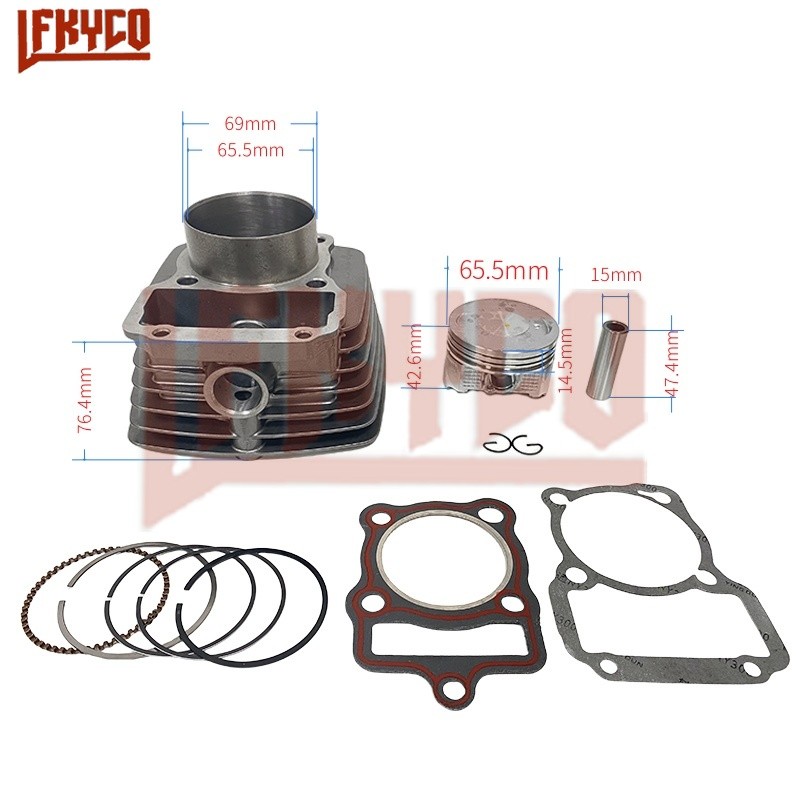 LF รถจักรยานยนต์ 65.5 มม.กระบอกสูบใหญ่ชุดมอเตอร์สําหรับ Honda CG196 CG200 ZJ200 CG ZJ 200 ถึง 250 BA