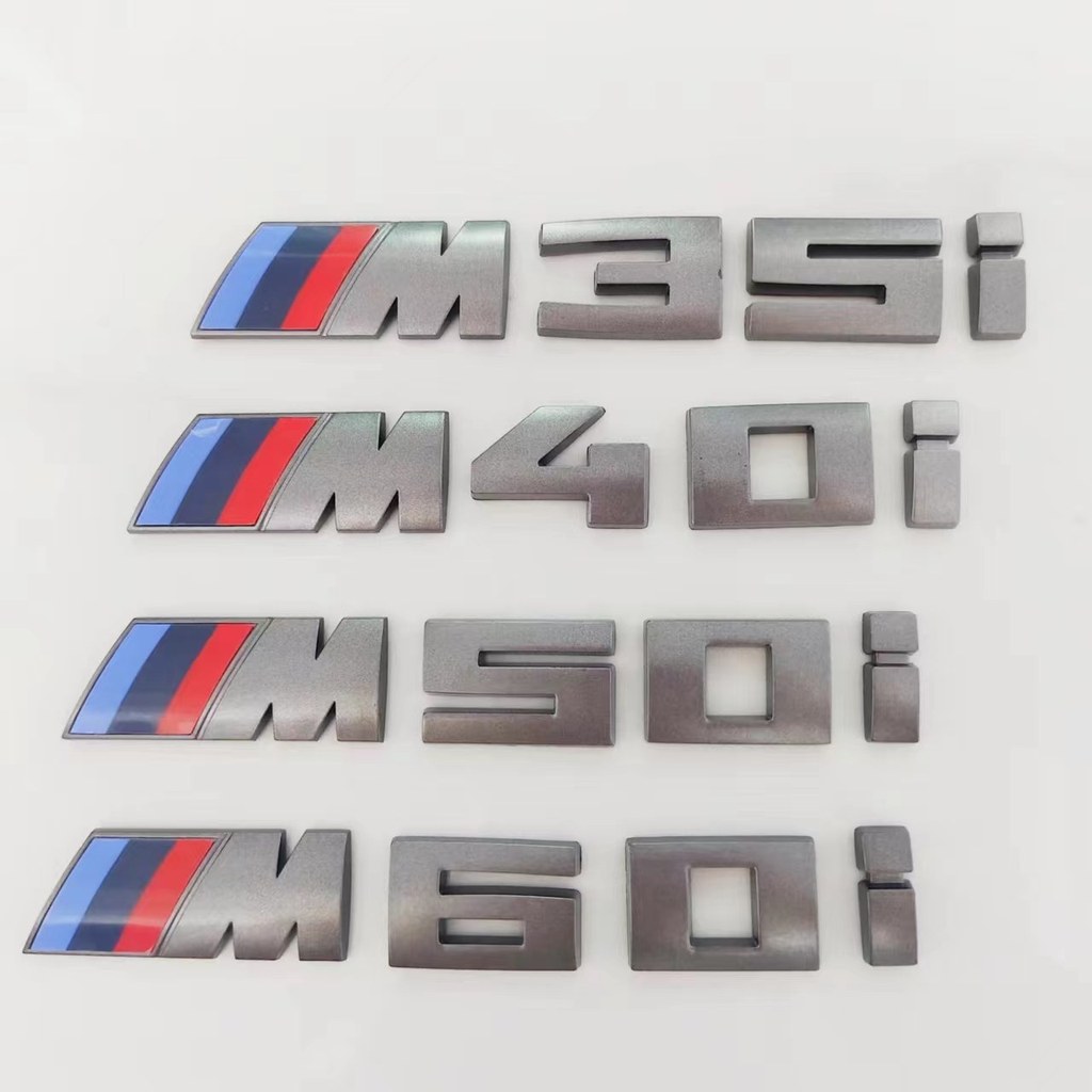 เหมาะสําหรับโลโก้รถ BMW ดัดแปลง Cerium สีเทาด้านหลังหางโลโก้ X3 X5 X7 M50i M60i X7M50i โลโก้