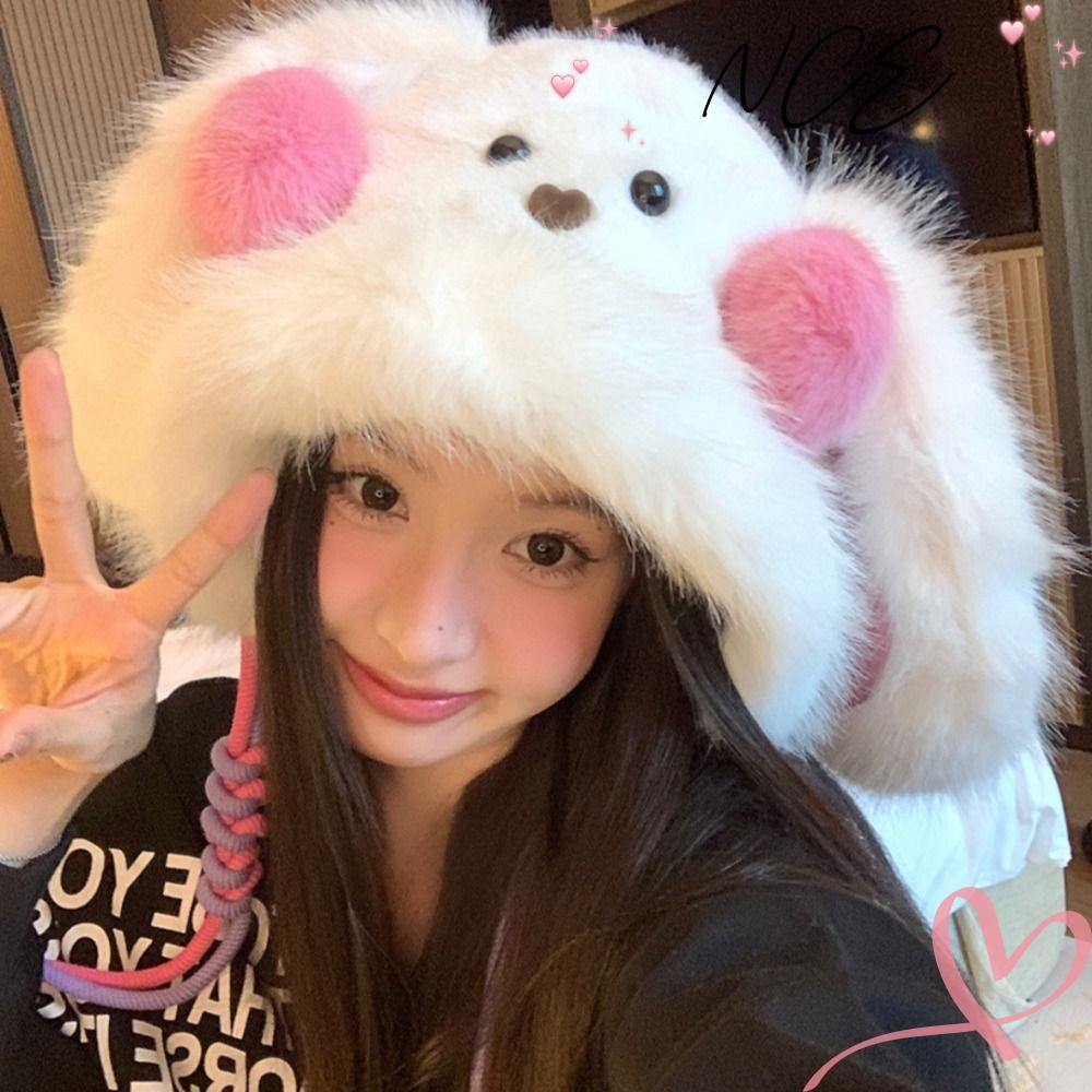 NCE หมวกฤดูหนาว, Warm Thicken Soft Plush หูหมีหมวก,น่ารักป้องกันหู Chrismas ของขวัญคออุ่นแบบบูรณาการ