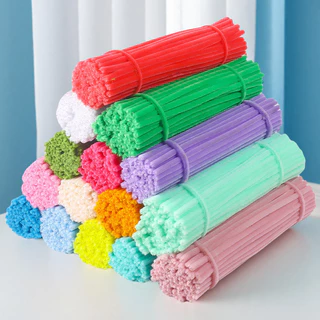 ลวดกำมะหยี่ DIY 100 ชิ้น ความหนา 8มม. 30cm สร้างสรรค์งานประดิษฐ์ต่างๆ สำหรับงานฝีมือ