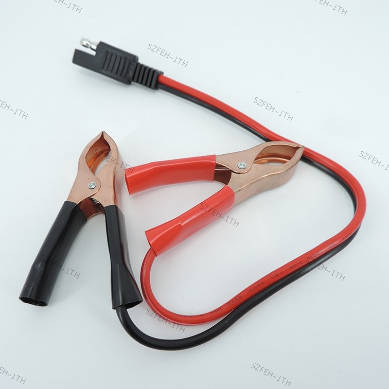 14AWG 36 ซม.2Pin SAE Quick Disconnect Connector ปลั๊กแบตเตอรี่จระเข้จระเข้คลิปสาย Clamps สายไฟ F4TH