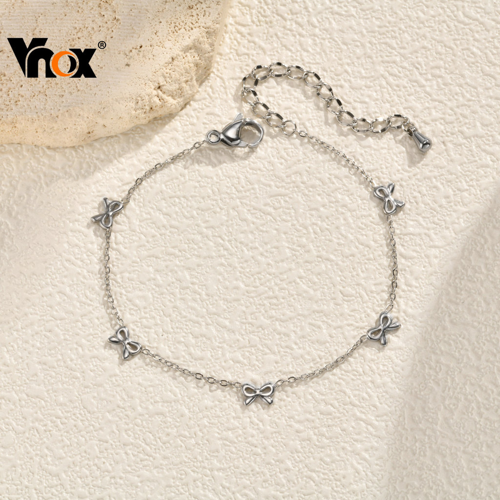 VNOX วีน็อกซ์ สร้อยข้อมือผีเสื้อโบว์ ทองสแตนเลส 18K เครื่องประดับแฟshionสำหรับผู้หญิง