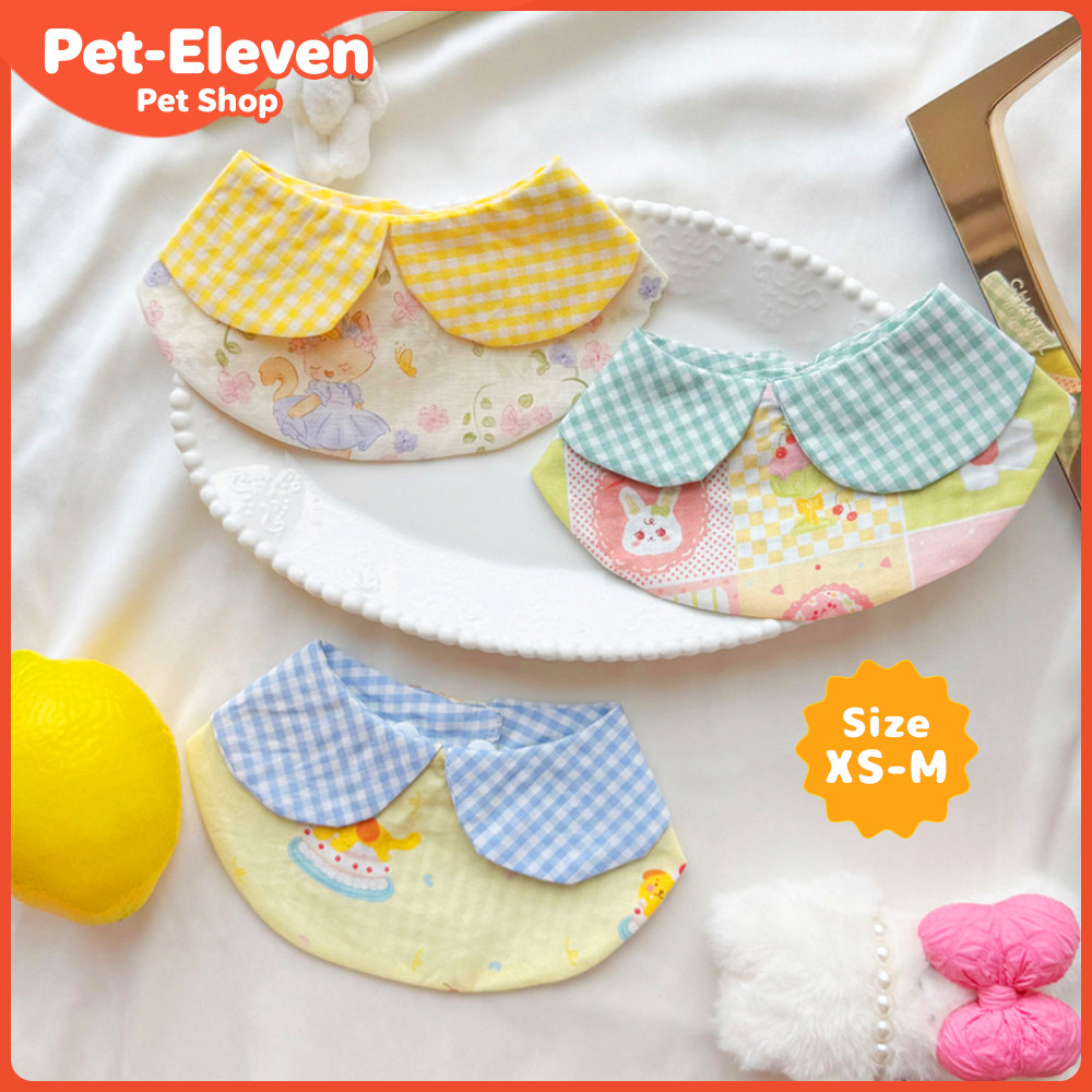 ผ้าพันคอสัตว์เลี้ยงน่ารัก Macaron ผ้าพันคอลายสก๊อตสุนัข Bib ขนาดเล็กแมวอุปกรณ์ตกแต่งสําหรับลูกสุนัขลูกแมว Ragdoll British Shorthair