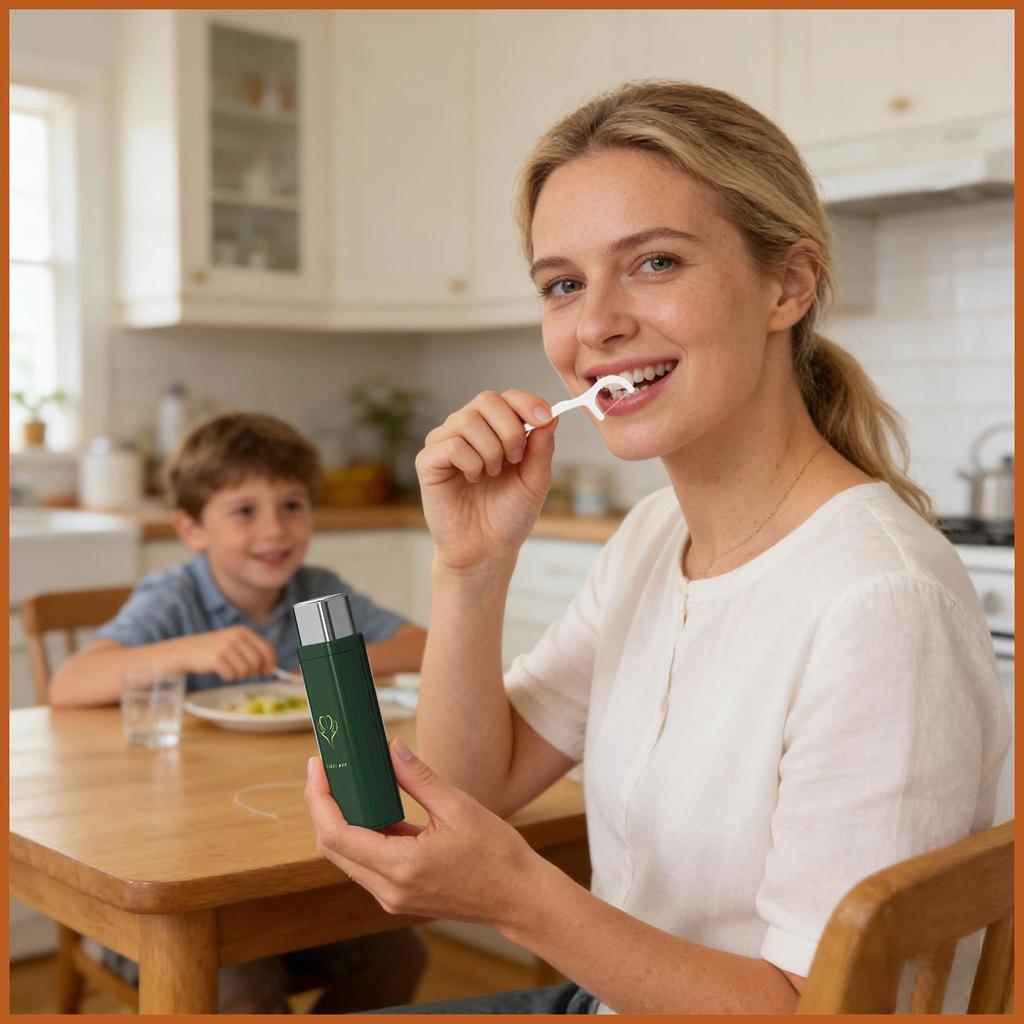 Floss Pick Holder Refillable Automatic Portable Storage Box Floss Pick Box for Cleaning Care Trips C