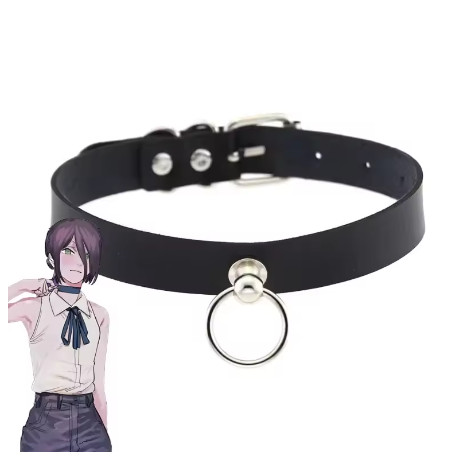 อะนิเมะ Reze Collar Punk Gothic PU หนัง Choker สร้อยคอโซ่ดึงแหวนคอสเพลย์ Party อุปกรณ์เสริม Props