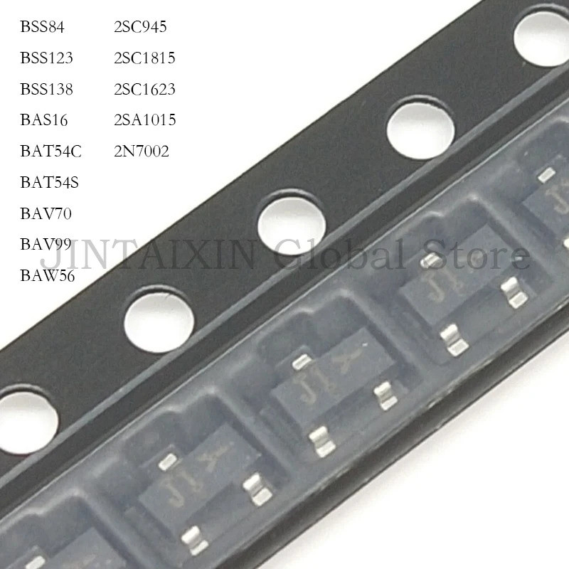 5PCS BSS138LT1G BSS138 SOT-23 BSS123 BSS84 BAW56 BAV99 BAV70 BAT54S BAT54C BAS16 2SC1815 2SC1623 2SA